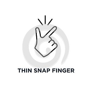 thin snap finger like easy icon, symbol linear abstract trend simple okey logotype graphic design concept of female or male make photo