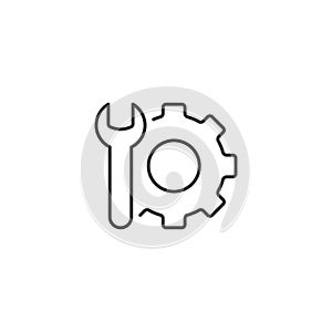 Thin technical support icon on white background