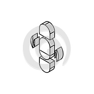 thin transparent scroll isometric icon vector illustration