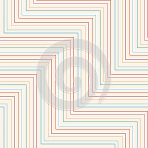 Thin zigzag lines vector seamless pattern. Colorful chevron stripes background