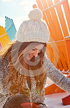 The only thing I love more than sunshine is snow. a beautiful woman spending time outdoors in the snow.