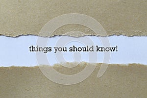 Things you should know on paper