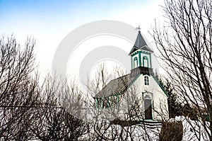 Thingvallakirkja church in Thingvellir National Park in Iceland