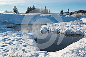 Thingvellir National Park in winter, Iceland