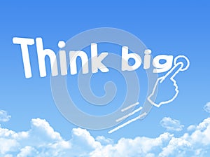 Think big message cloud shape