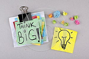 Think Big / Motivational Business Phrase Note photo