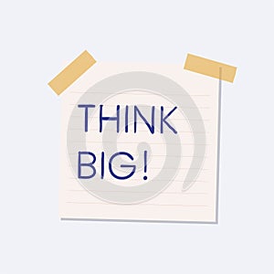 Think big sticky note illustration