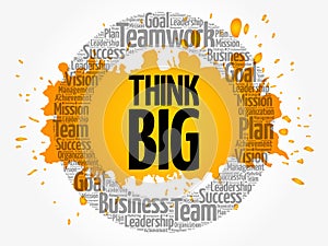 Think Big word cloud collage