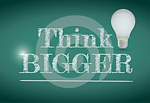 Think bigger light bulb illustration design