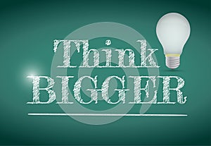 Think bigger light bulb illustration design photo