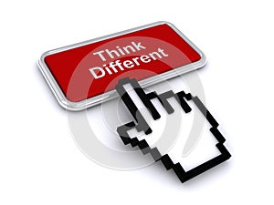 Think different button on white