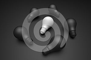 Think Different Concept Light Bulb Standing Out From Other Creative Idea Concept