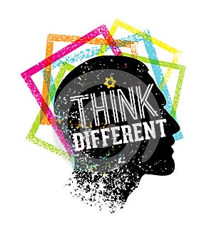 Think Different. Creative Brush Vector Typography Sign Concept