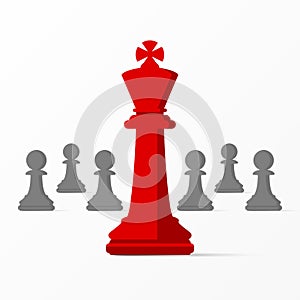 Think differently concept. Business metaphor with chess. Vector