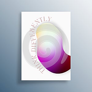 Think Differently quote with Gradient Shape design for interior posters, abstract backgrounds, wallpaper, flyers