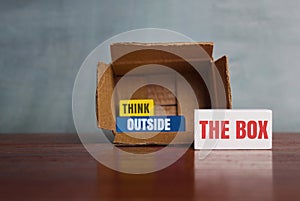 Think differently, unconventionally, or a new perspective concept. photo