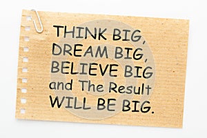 Think Dream Believe Result