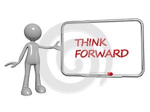 think forward on white