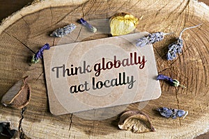 Think globally, act locally