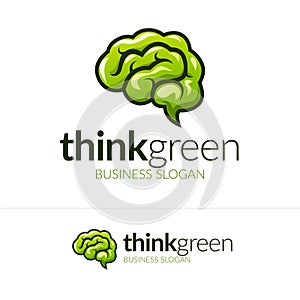 Think Green Brain Logo in Vector format