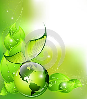 Think Green concept: environment and nature abstract composition