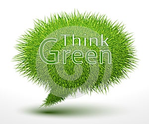 Think green concept on grass