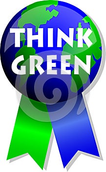 Think Green Earth Button/eps