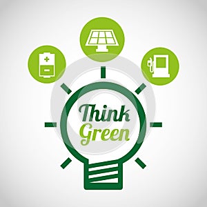 think green ecology icons