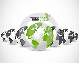 Think green globe concept