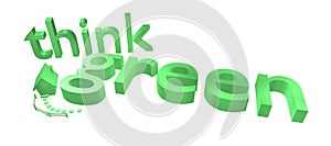 Think green sign with house