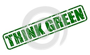 Think green stamp text