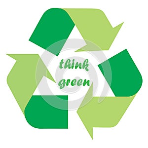 Think green - Vector illustration design for banner, t shirt graphics, fashion prints, slogan tees, stickers, cards, posters and