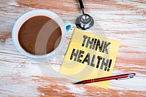 Think Health. Text on a napkin