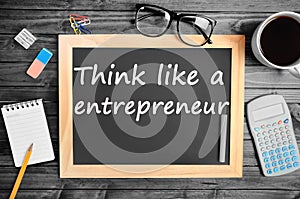 Think like a entrepreneur words photo