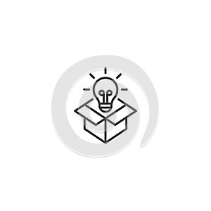 Think out of the box, creative line icon vector