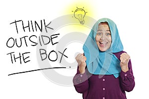 Think Outside The Box, Motivational Words Quotes Concept