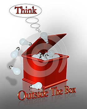 Think Outside the Box Business Slogan photo
