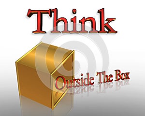 Think Outside the Box Business Slogan photo