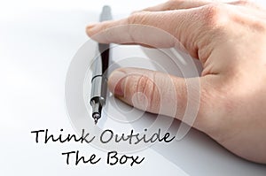 Think outside the box concept