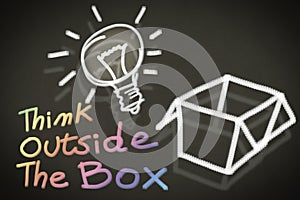 Think outside the box concept image