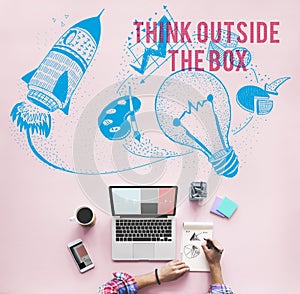 Think Outside The Box Ideas Creativity Imagination Concept