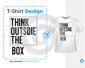 Think outside the box. Motivational quote- vector design
