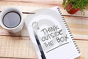 Think Outside The Box, Motivational Words Quotes Concept