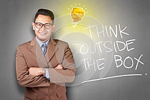 Think Outside The Box, Motivational Words Quotes Concept