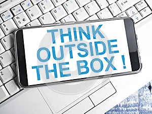 Think Outside The Box, Motivational Words Quotes Concept