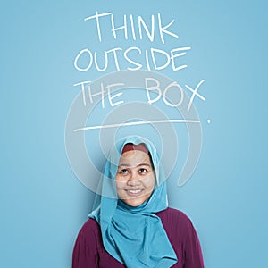 Think Outside The Box, Motivational Words Quotes Concept