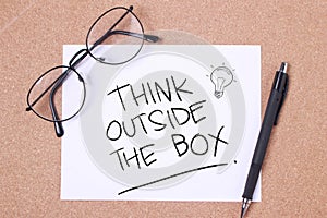 Think Outside The Box, Motivational Words Quotes Concept