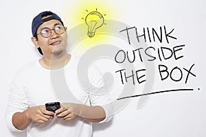 Think Outside The Box, Motivational Words Quotes Concept