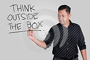 Think Outside The Box, Motivational Words Quotes Concept