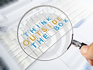 Think Outside The Box, Motivational Words Quotes Concept